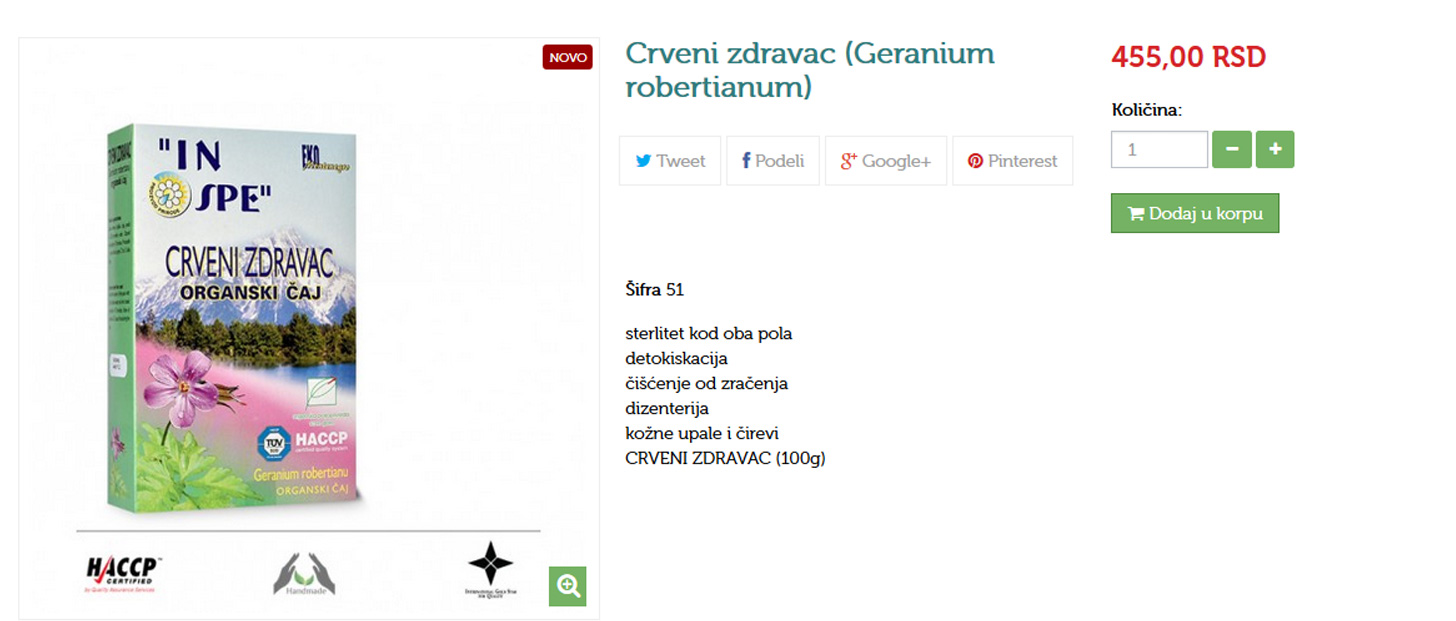 Crveni Zdravac (Geranium robertianum)